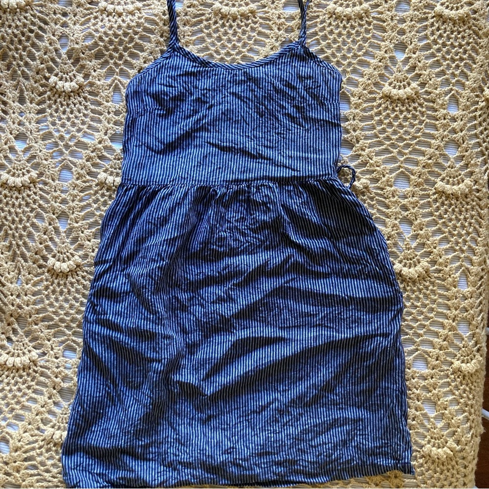 PYNE & SMITH Indigo Stripe #34 Midi Dress